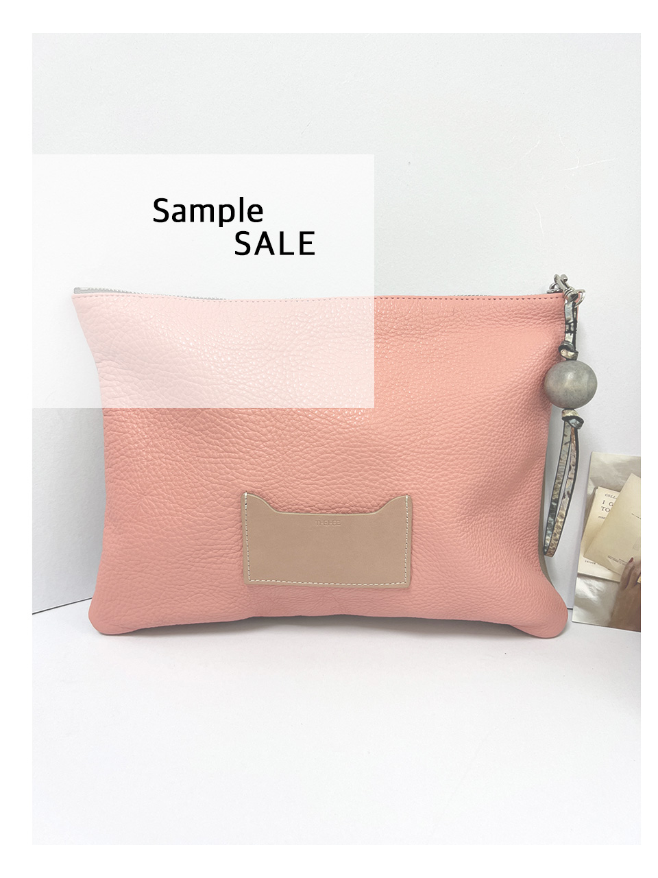 sample sale  핑크 그레이 클러치백
