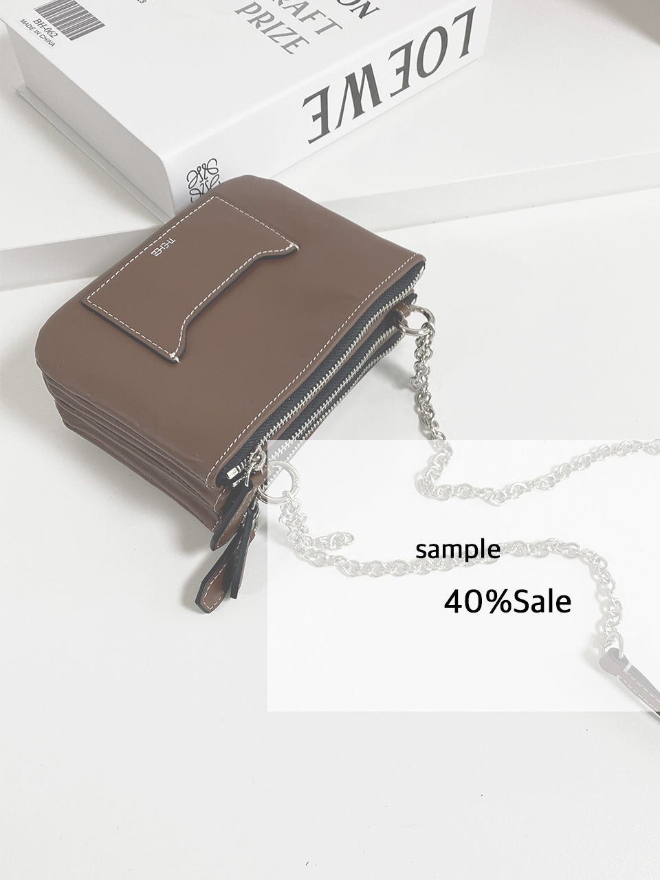 sample 40%sale   브라운미니3포켓백